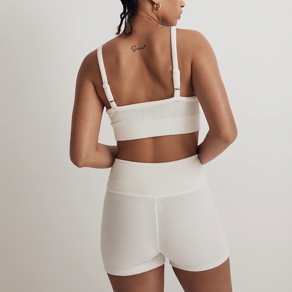 Madewell Towel Terry Scoopneck Bralette and Biker Shorts - Picture 5 of 14